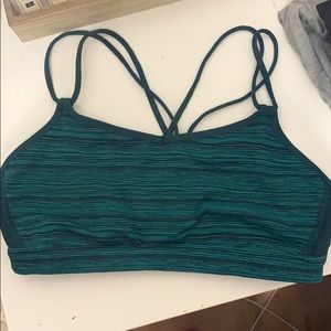 Lululemon Green and Black striped bra